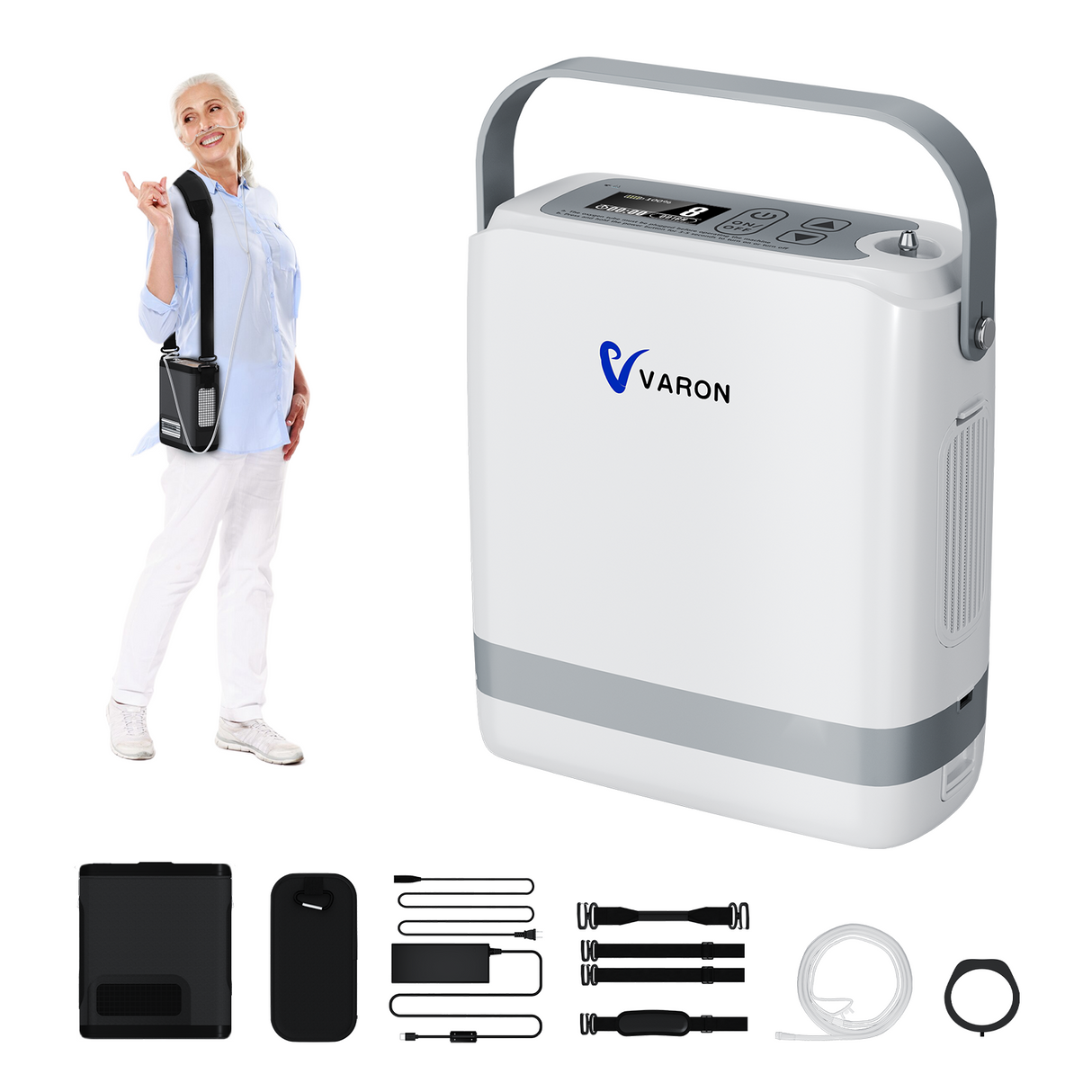Nový VARON VP-8G | Přenosný kyslíkový koncentrátor Pulse Flow (1-8 nastavení)