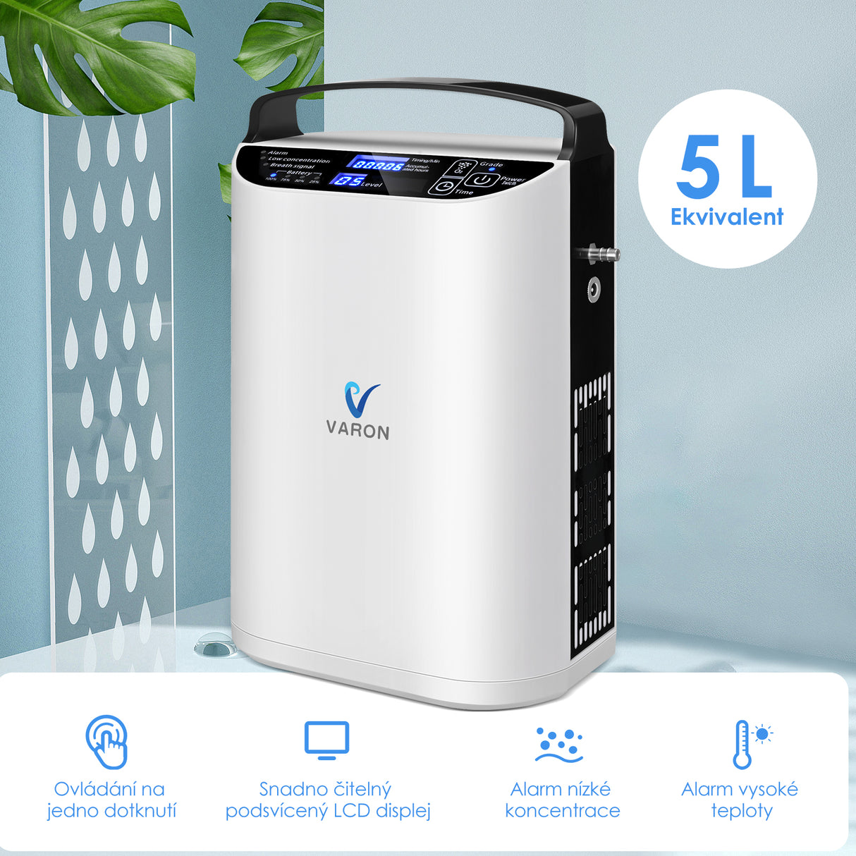 VARON VP-1 | Přenosný kyslíkový koncentrátor Pulse Flow (1-5 nastavení)