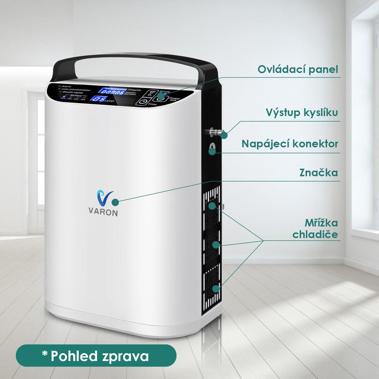 VARON VP-1 | Přenosný kyslíkový koncentrátor Pulse Flow (1-5 nastavení)