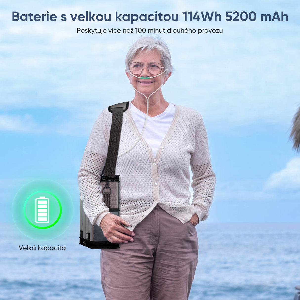 VARON VP-6 | Přenosný kyslíkový koncentrátor s kontinuálním průtokem (1–6 nastavení)