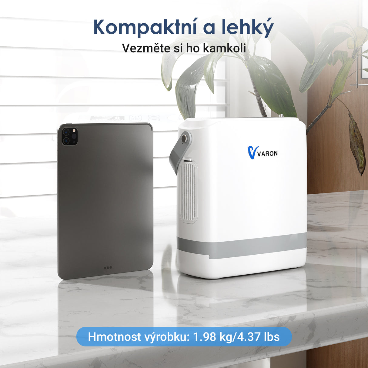 Nový VARON VP-8G | Přenosný kyslíkový koncentrátor Pulse Flow (1-8 nastavení)