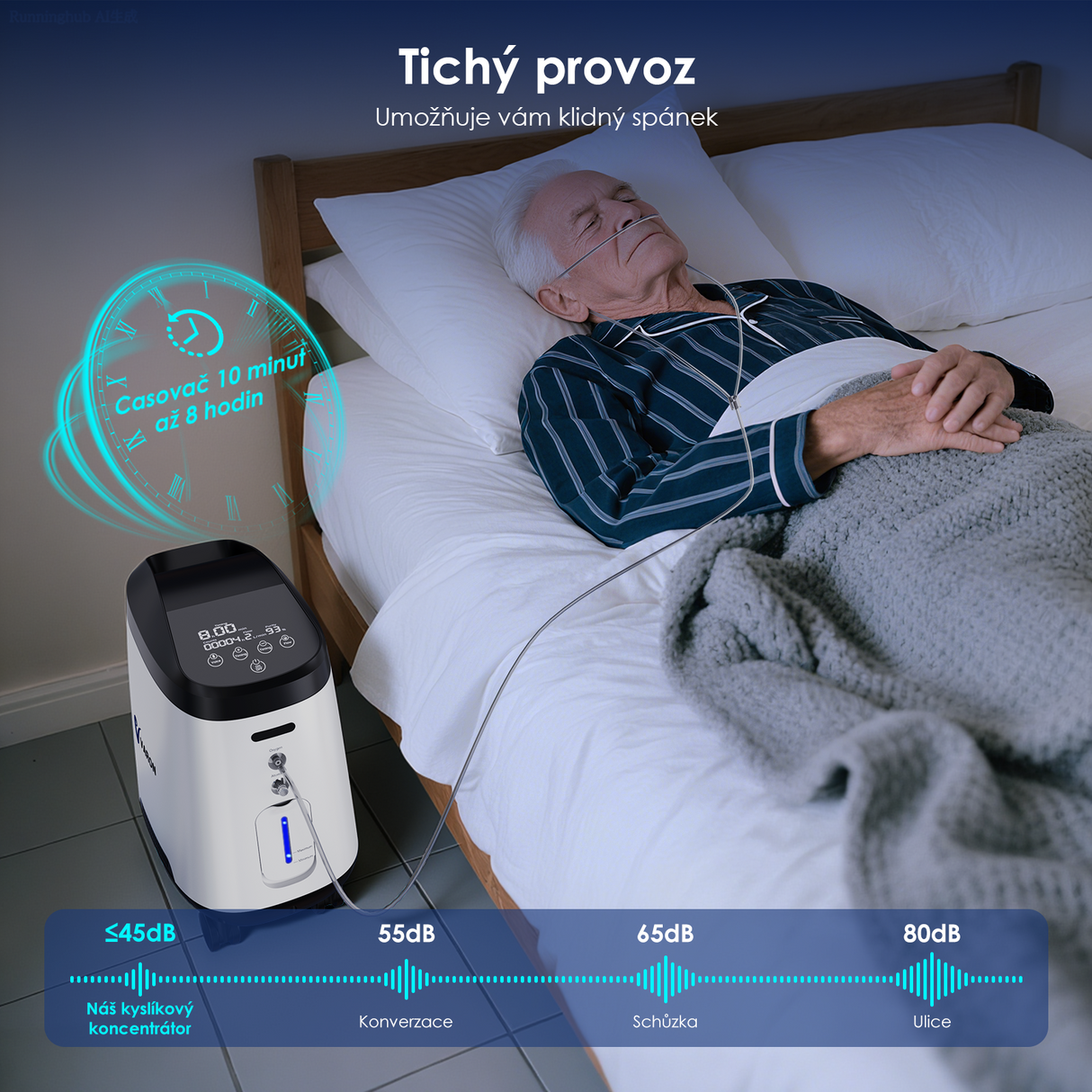 VARON VH-2 Pro Wheel Edition | Koncentrátor kyslíku pro domácnost s kontinuálním průtokem (1–9 nastavení)