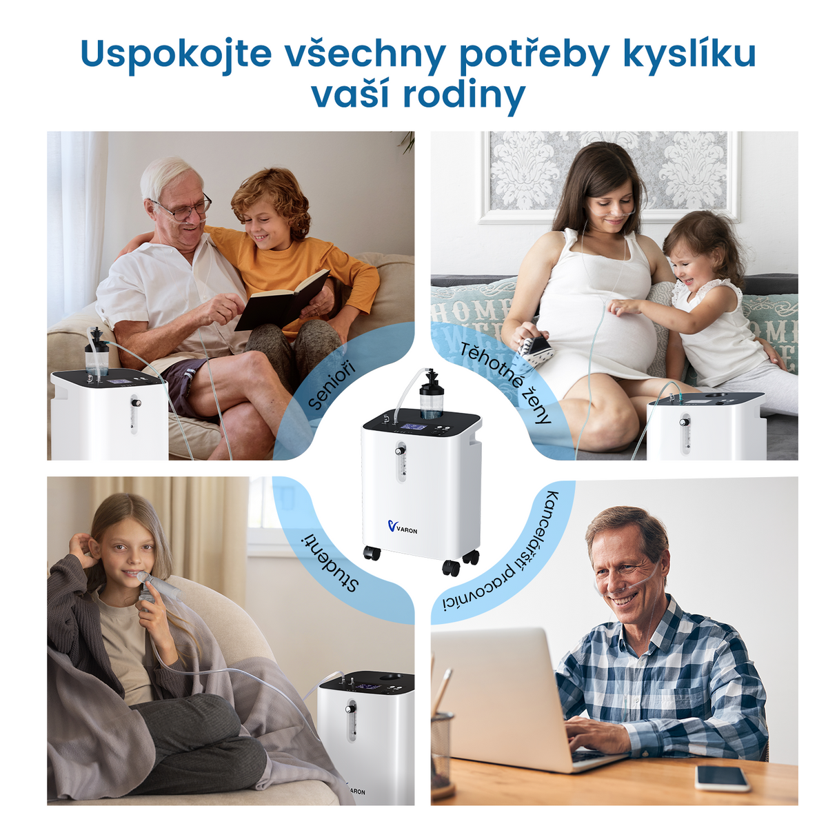 VARON VH-3 PRO Kyslíkový koncentrátor pro domácnost | 10stupňové ovládání, pohodlná léčba, certifikace CE