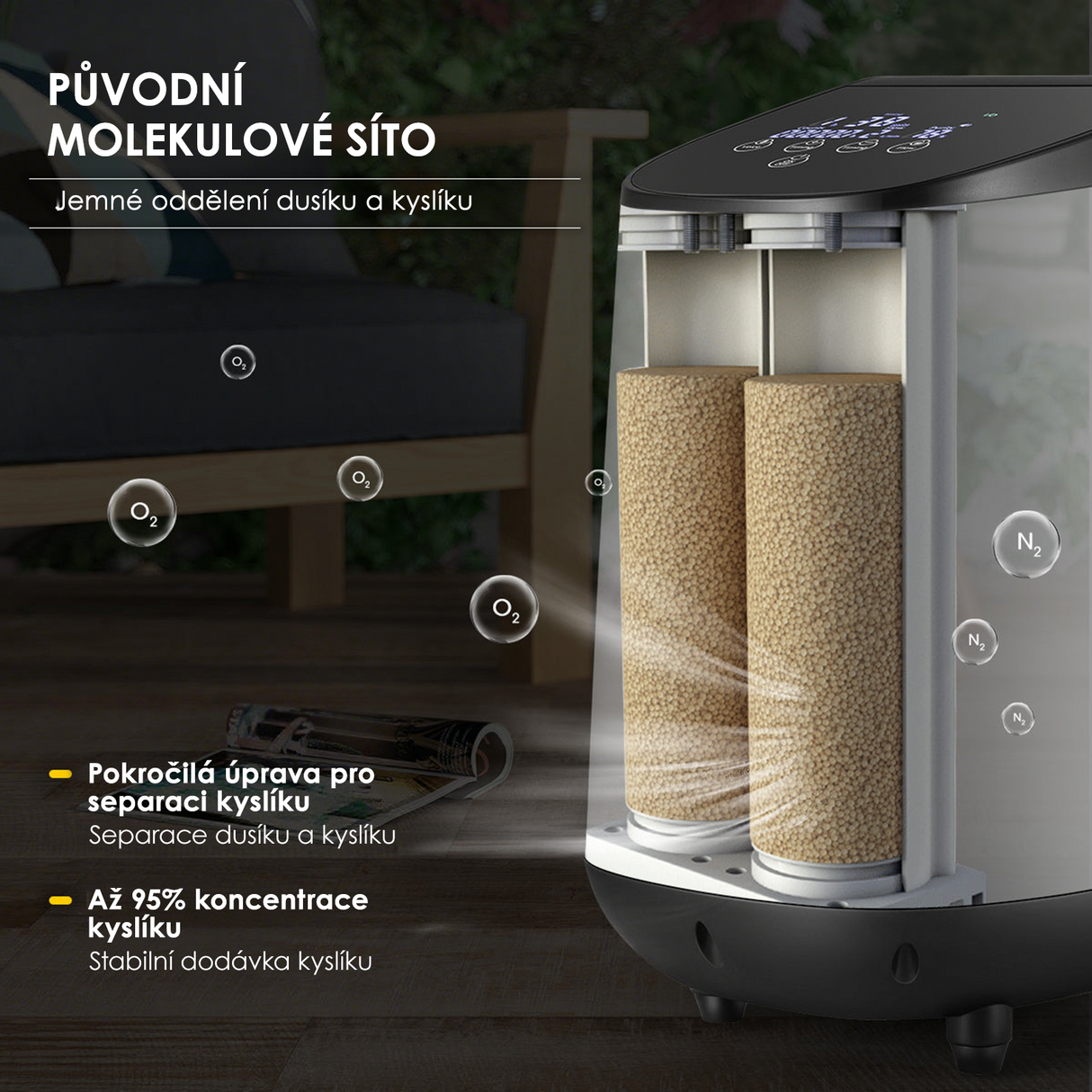 VARON VH-2 | Kontinuální průtokový kyslíkový koncentrátor pro domácnost (1–7 nastavení)