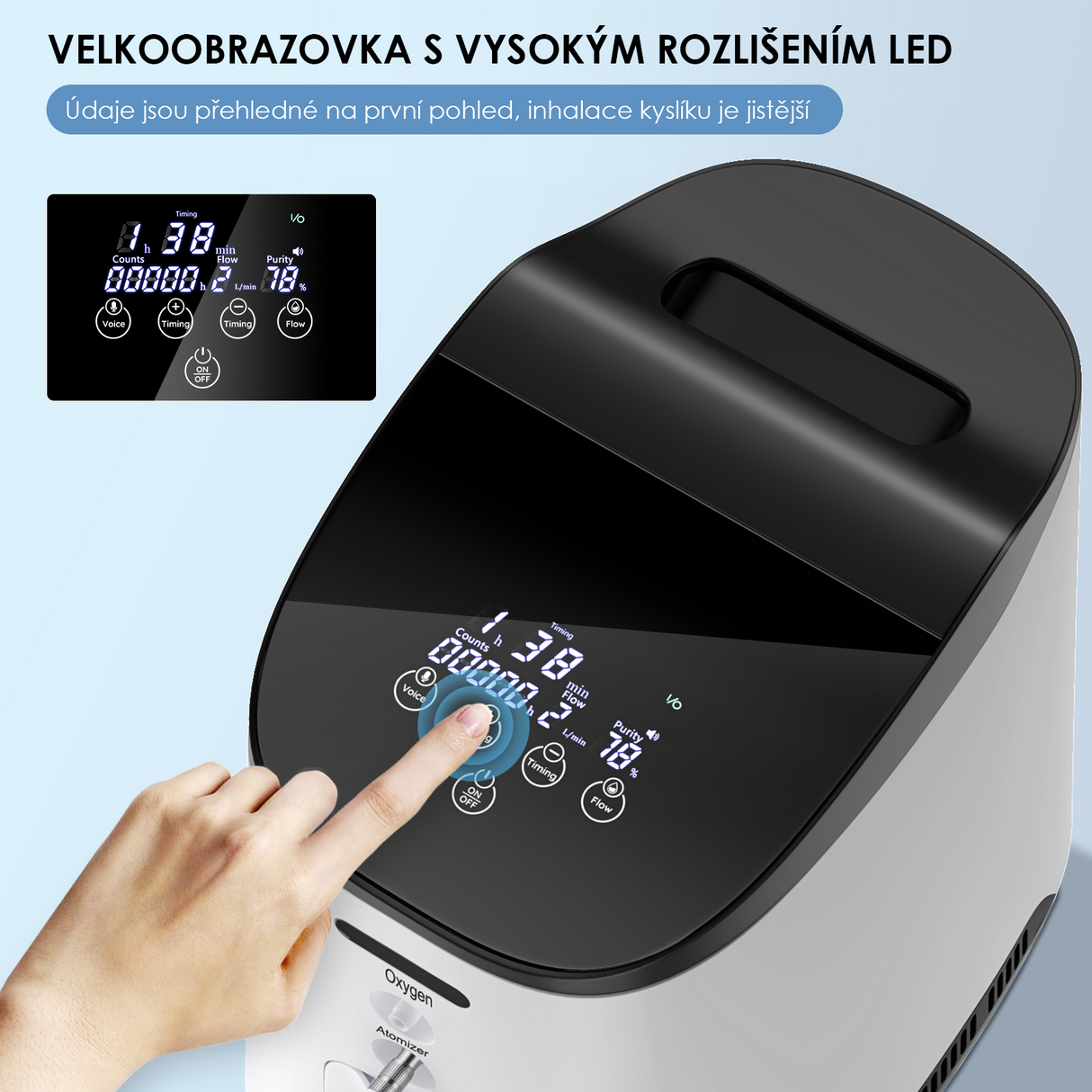 VARON VH-2 | Kontinuální průtokový kyslíkový koncentrátor pro domácnost (1–7 nastavení)