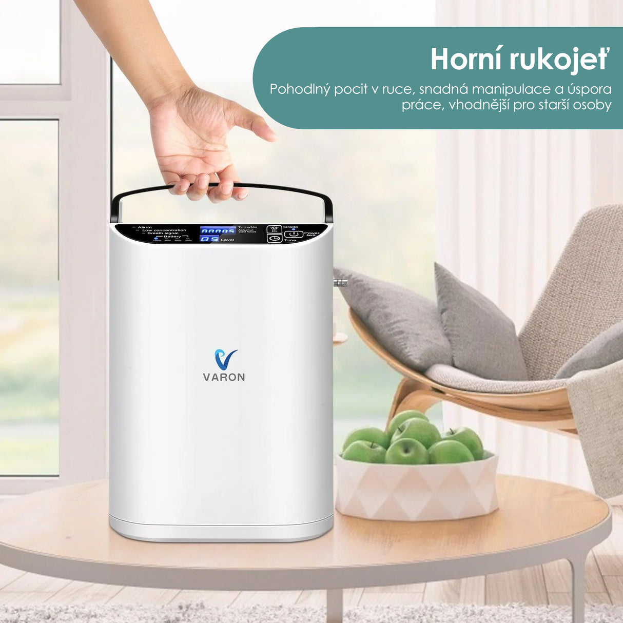 VARON VP-1 | Přenosný kyslíkový koncentrátor Pulse Flow (1-5 nastavení)
