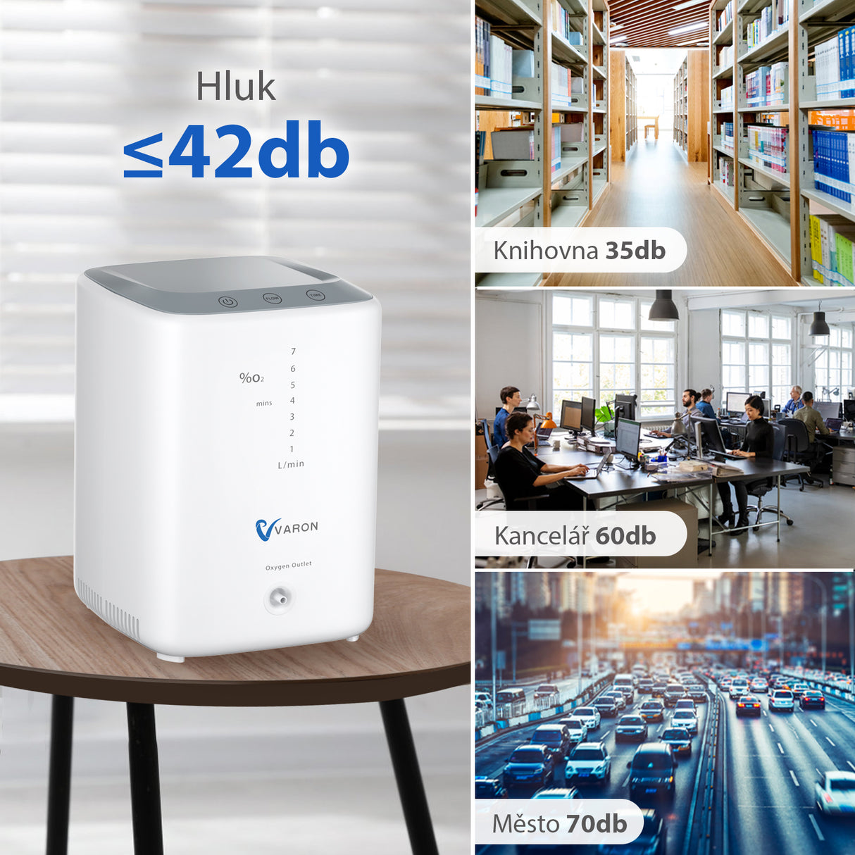 VARON VH-3 | Kontinuální průtokový kyslíkový koncentrátor pro domácnost (1–7 nastavení)