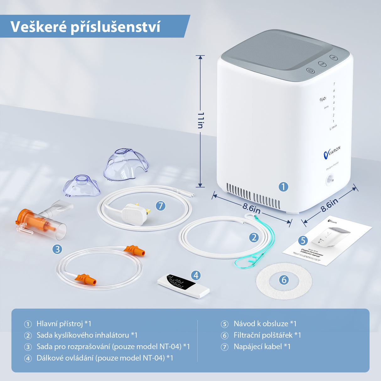 VARON VH-3 | Kontinuální průtokový kyslíkový koncentrátor pro domácnost (1–7 nastavení)