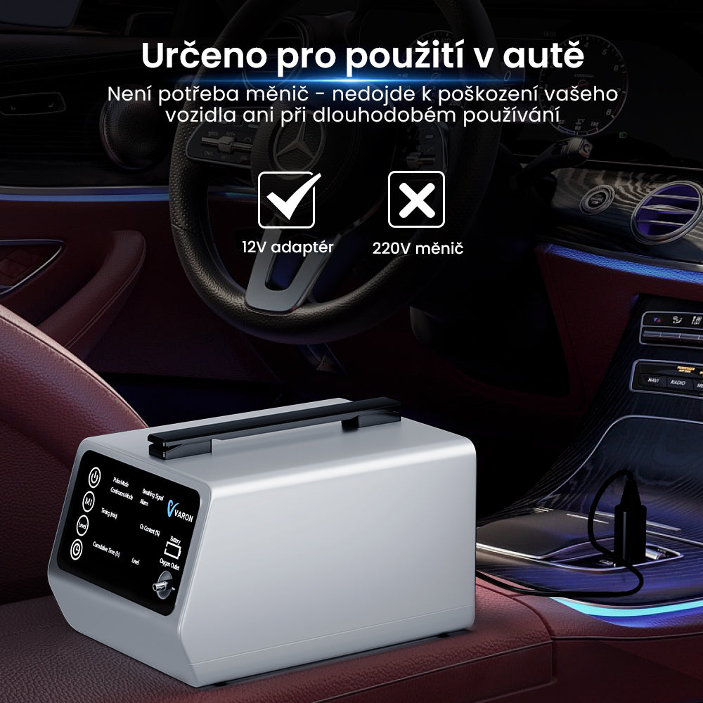 VARON VT-1 | Cestovní kyslíkový koncentrátor s duálním režimem (1–5 nastavení)