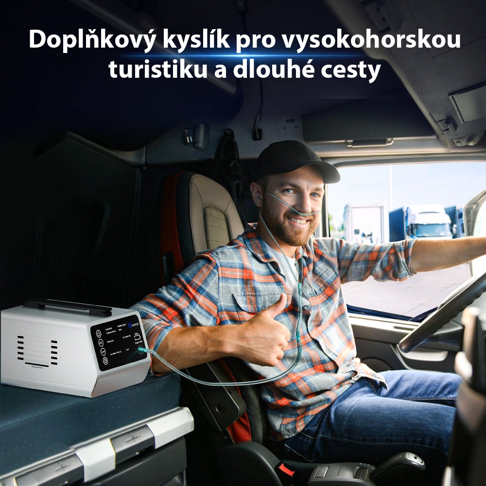 VARON VT-1 | Cestovní kyslíkový koncentrátor s duálním režimem (1–5 nastavení)