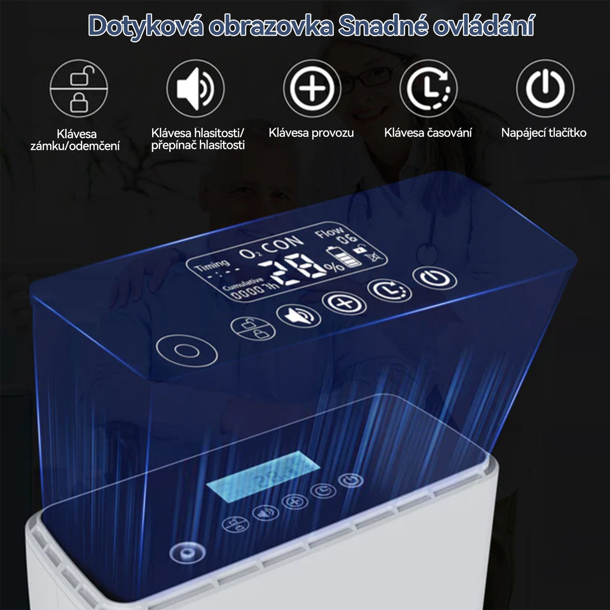 VARON VP-6 | Přenosný kyslíkový koncentrátor s kontinuálním průtokem (1–6 nastavení)